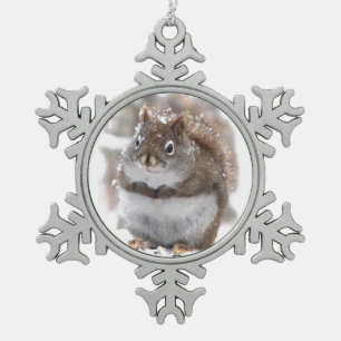 Ornement Flocon De Neige Écureuil doux