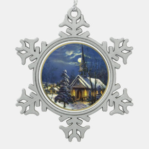 Ornement Flocon De Neige Église de Noël