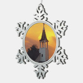 Ornement Flocon De Neige Église de pays (Vue impression)