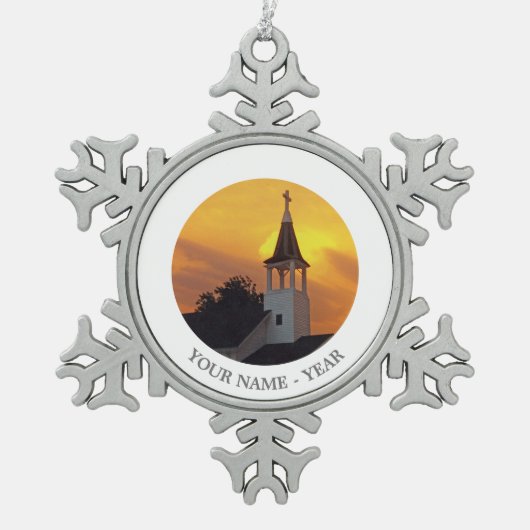 Ornement Flocon De Neige Église de pays (Devant)