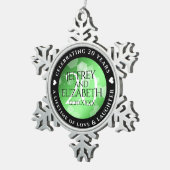 Ornement Flocon De Neige Élégant 20e anniversaire de Mariage d'émeraude (Vue impression)