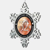 Ornement Flocon De Neige Élégant 32ème anniversaire de Mariage de bronze (Vue impression)