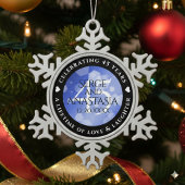 Ornement Flocon De Neige Élégant 45e anniversaire de Mariage Sapphire