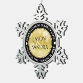 Ornement Flocon De Neige Élégant 50e anniversaire de Mariage d'or (Vue impression)