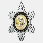 Ornement Flocon De Neige Élégant 50e anniversaire de Mariage d'or (Vue impression)