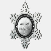 Ornement Flocon De Neige Élégant 70e anniversaire de Mariage Platinum (Vue impression)