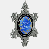 Ornement Flocon De Neige Élégant 9e anniversaire Mariage Lapis Lazuli (Gauche)