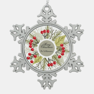 Ornement Flocon De Neige Elegant Editable Christmas/Holiday