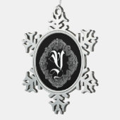 Ornement Flocon De Neige Élégant Goth Initial Y Snowflake Ornament (Vue impression)