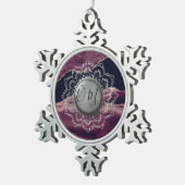 Ornement Flocon De Neige Élégant marbre OM Mandala (Vue impression)