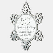 Ornement Flocon De Neige Élégant minimal 50e anniversaire Mariage (Vue impression)