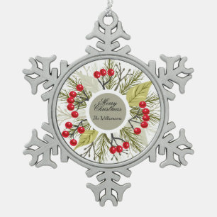 Ornement Flocon De Neige Élégant Noël / Fêtes personnalisable