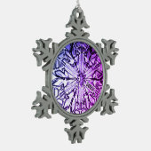 Ornement Flocon De Neige Élégant violet de verre teint Année (Gauche)