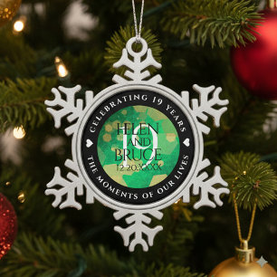 Ornement Flocon De Neige Élégante 19e anniversaire du Mariage de Jade