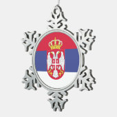 Ornement Flocon De Neige Emblème du drapeau de la Serbie (Vue impression)