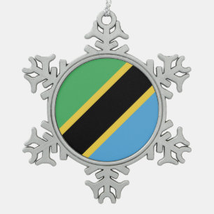 Ornement Flocon De Neige Emblème du drapeau tanzanien
