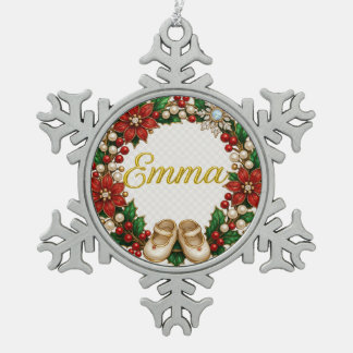 Ornement Flocon De Neige Emma Baby’s First Christmas Keepsake Ornament
