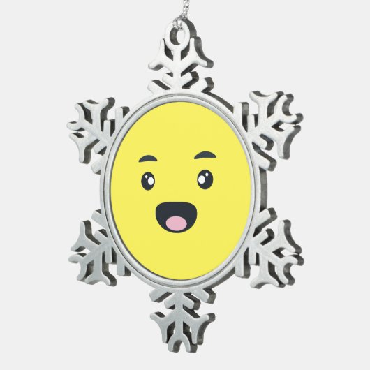 Ornement Flocon De Neige Emoji de sourire (Vue impression)