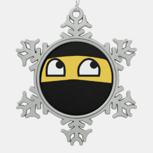 Ornement Flocon De Neige Emoji mignon de guerrier de Ninja