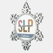 Ornement Flocon De Neige Empreinte de léopard Pathologiste de la parole per (Vue impression)