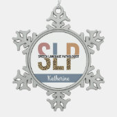 Ornement Flocon De Neige Empreinte de léopard Pathologiste de la parole per (Devant)