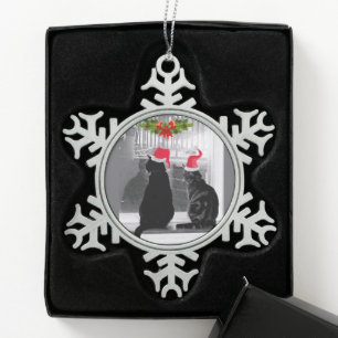 Ornement Flocon De Neige En Attente De Père Noël Snowflake Ornament Cadre