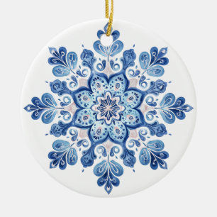 Ornement flocon de neige en dentelle d'hiver C e