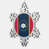 Ornement flocon de neige en étain avec drapeau du  (Vue impression)