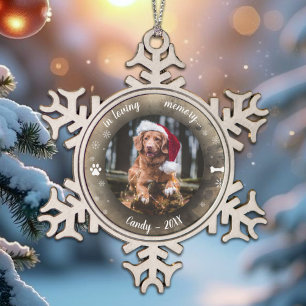 Ornement Flocon De Neige En Mémoire Affectueuse Mémorial Photo Chien Boke