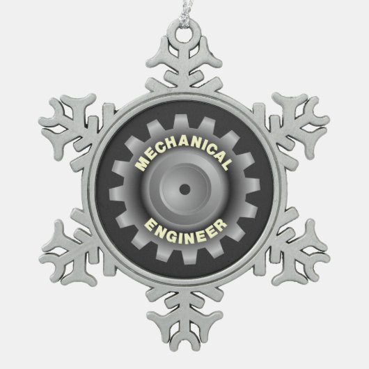 Ornement Flocon De Neige Engin mécanique Gray (Devant)