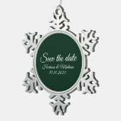 Ornement Flocon De Neige Enregistrer le Faire-part de Mariage de script per (Vue impression)