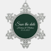 Ornement Flocon De Neige Enregistrer le Faire-part de Mariage de script per (Devant)