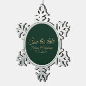 Ornement Flocon De Neige Enregistrer le Faire-part de Mariage de script per (Vue impression)