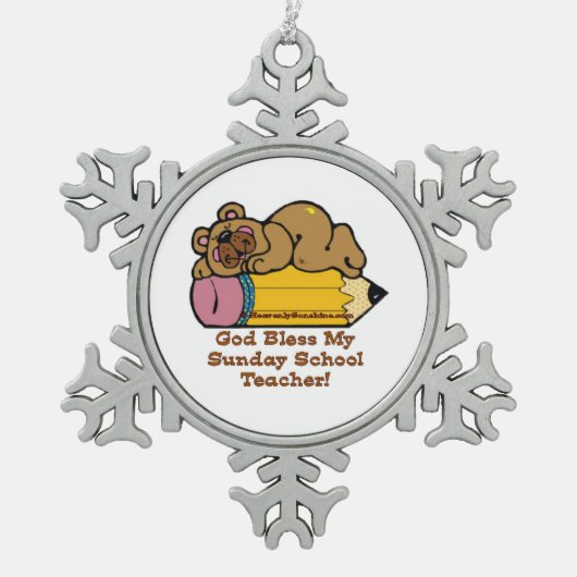 Ornement Flocon De Neige Enseignant de l'école du dimanche (Devant)