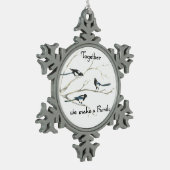 Ornement Flocon De Neige Ensemble nous faisons Family Magpie Oiseau Art (Gauche)