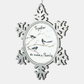 Ornement Flocon De Neige Ensemble nous faisons Family Magpie Oiseau Art (Vue impression)