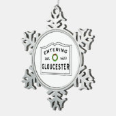 Ornement Flocon De Neige Entrée du Massachusetts Gloucester (Vue impression)