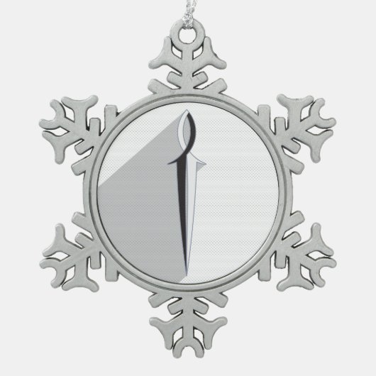 Ornement Flocon De Neige Épée et ombre de Jésus Fish (Devant)
