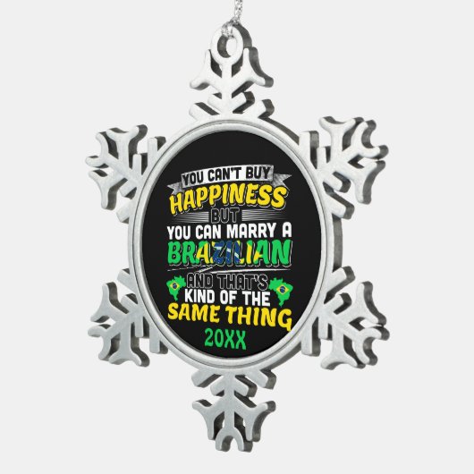 Ornement Flocon De Neige Épousez un Brésilien - Brésil Joie (Vue impression)