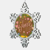 Ornement Flocon De Neige Équilibrer Brown Floral Pretty Inspirivity (Vue impression)