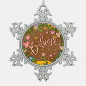 Ornement Flocon De Neige Équilibrer Brown Floral Pretty Inspirivity (Devant)