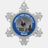 Ornement Flocon De Neige Équipe de drill bleue Photo Danseuse de lycée (Devant)