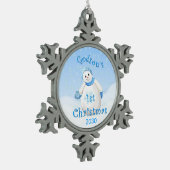 Ornement Flocon De Neige Ęr bonhomme de neige de Noël du filleul (Gauche)
