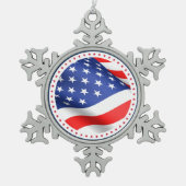 Ornement Flocon De Neige États-Unis Drapeau Étoiles rayures Amérique Patrio (Devant)