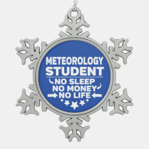 Ornement Flocon De Neige Etudiant en météorologie sans vie ni argent