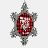 Ornement Flocon De Neige Étudiant pré-Médicale Pas Sommeil Argent Vie Rouge (Gauche)