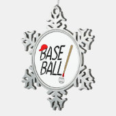 Ornement Flocon De Neige Exclamation de baseball (Vue impression)