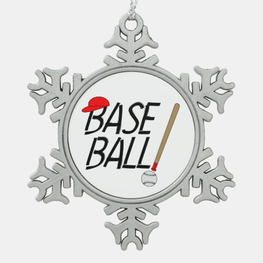 Ornement Flocon De Neige Exclamation de baseball (Devant)