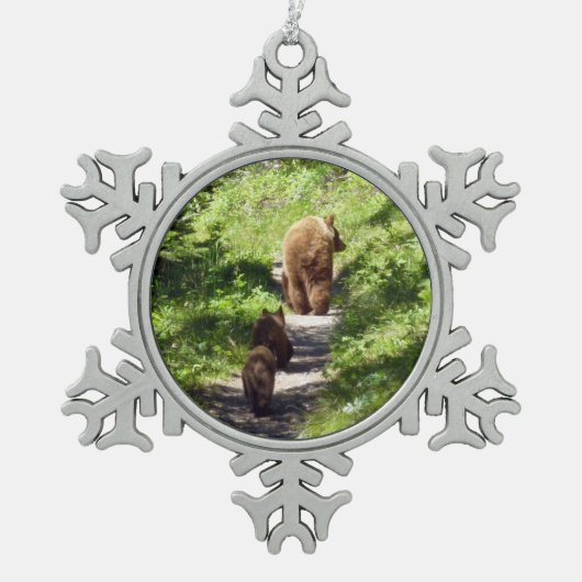 Ornement Flocon De Neige Famille d'ours Brown (Devant)