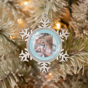 Ornement Flocon De Neige Famille flocon de neige bleu pour les fêtes